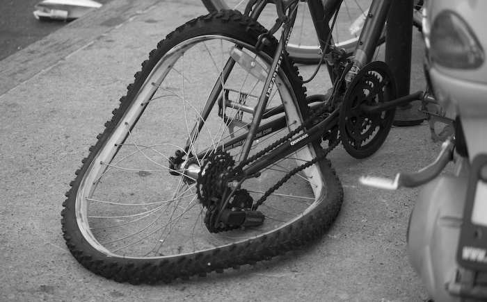 warped bicycle wheel